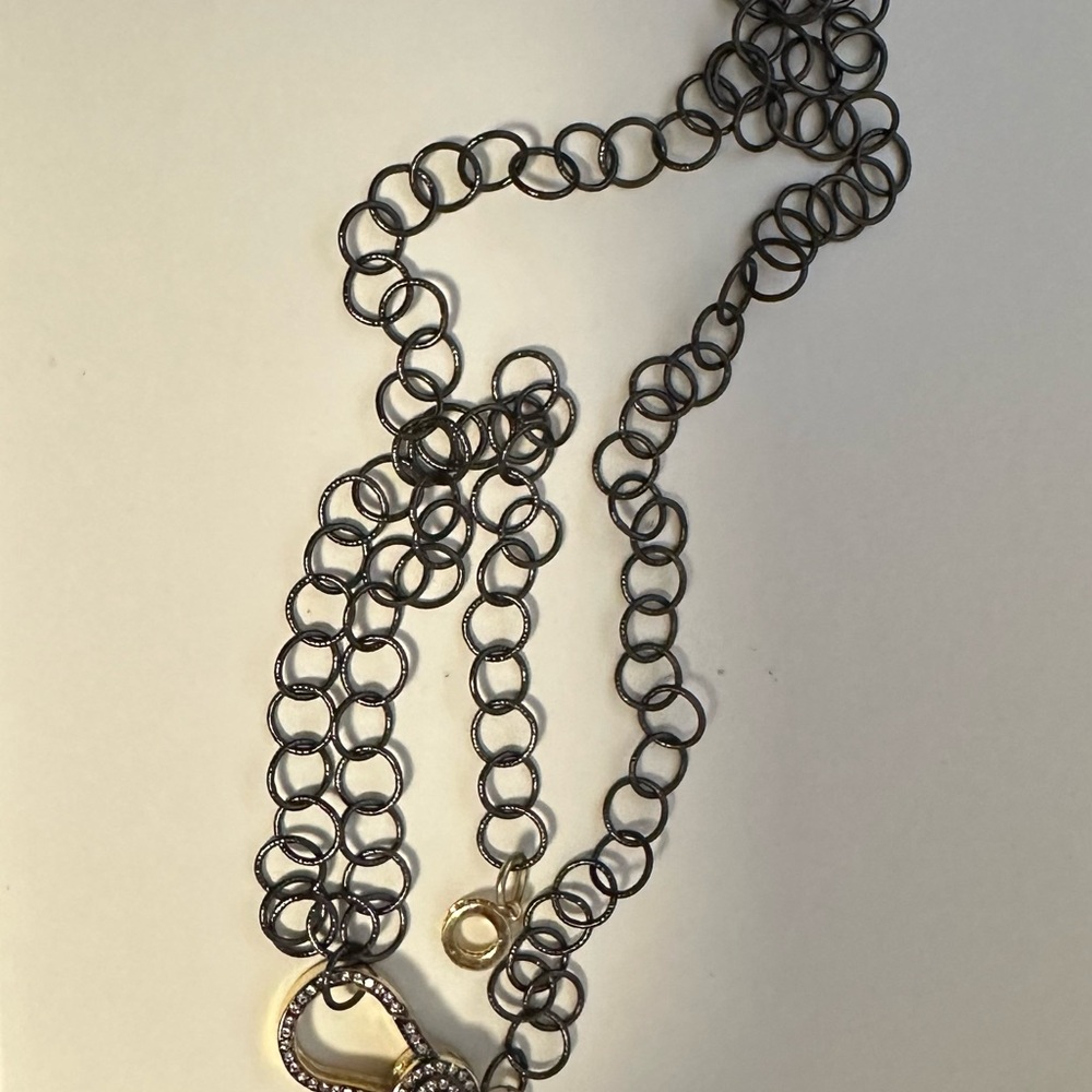 Bold Black and Gold Double-Strand Necklace - Picture 2 of 5